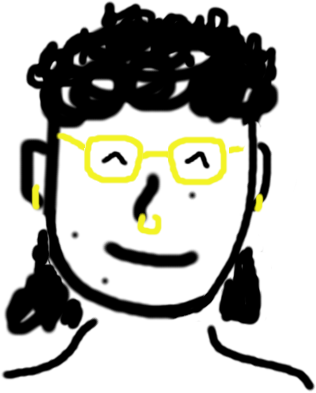 Une fille sur paint. Elle a un mulet un septum et des boucles d'oreille dorées.